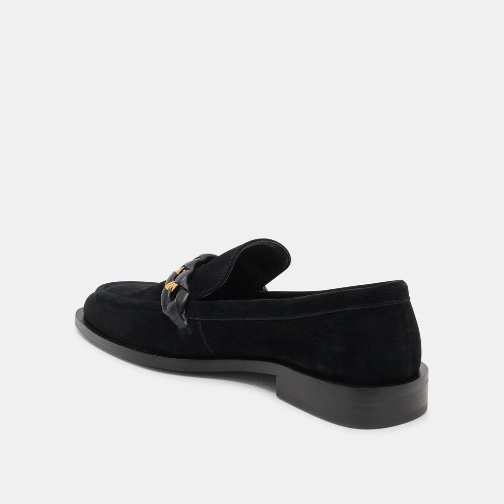 Dolce Vita Sallie Suede Women Flats Black | US-125308OBV