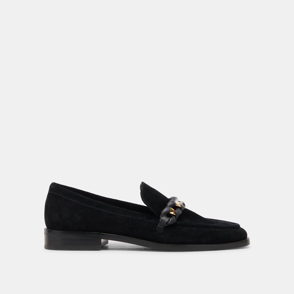 Dolce Vita Sallie Suede Women Flats Black | US-125308OBV