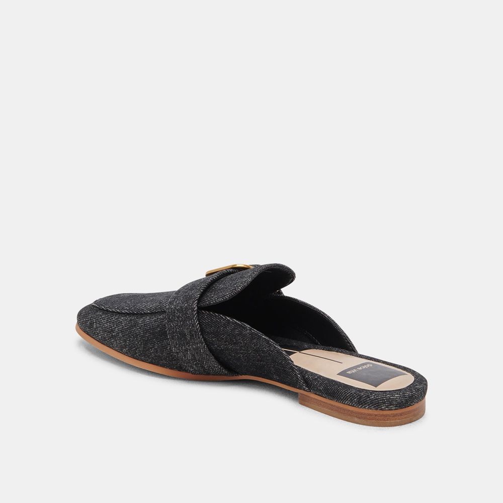 Dolce Vita Santel Denim Women Flats Black | US-291847PEL