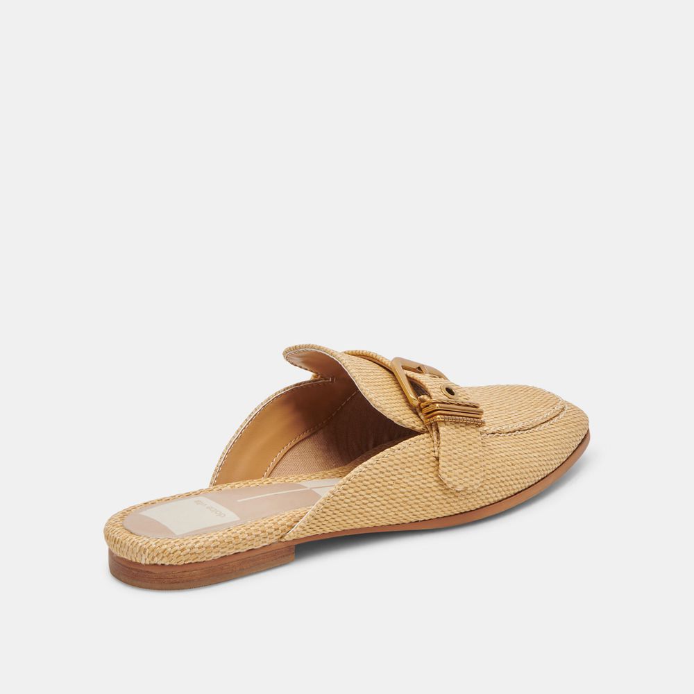 Dolce Vita Santel Raffia Women Flats Brown | US-308921ELB