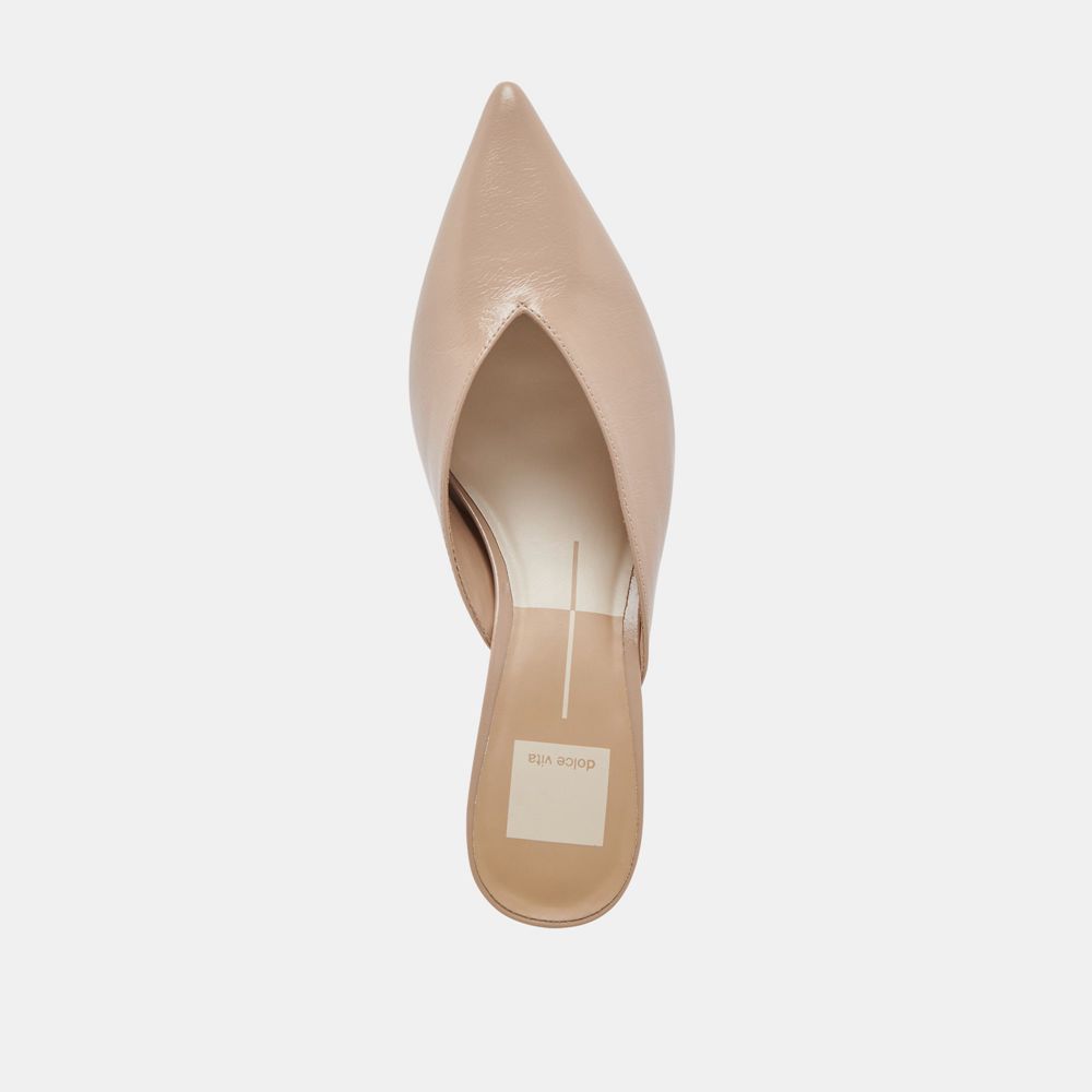 Dolce Vita Sarina Crinkle Patent Women Heels Beige | US-723980PWA