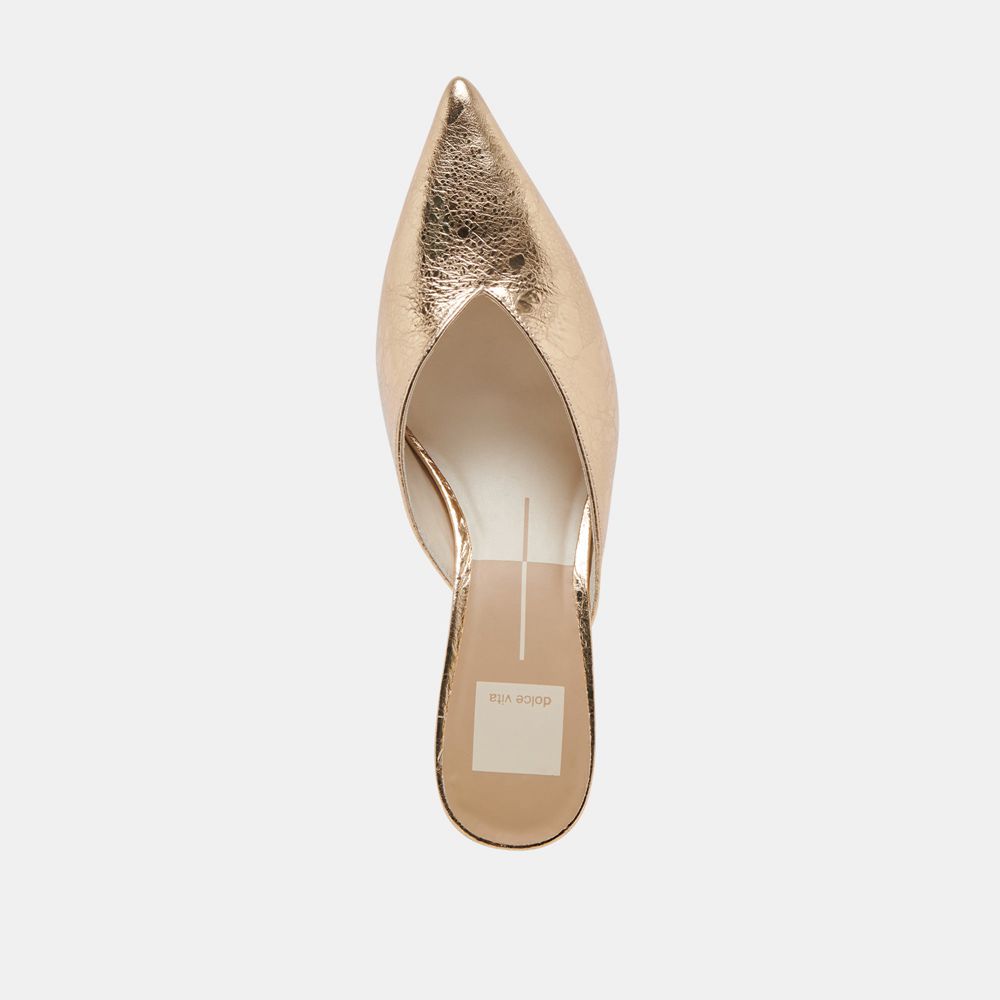 Dolce Vita Sarina Leather Women Heels Gold | US-127368DRJ