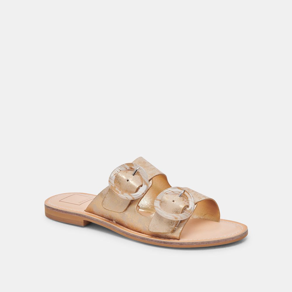 Dolce Vita Secily Nubuck Women Sandals Light Gold | US-981703HCI