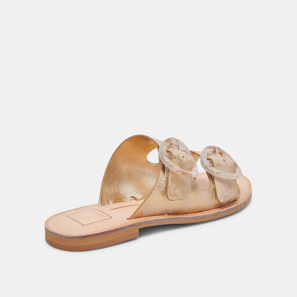 Dolce Vita Secily Nubuck Women Sandals Light Gold | US-981703HCI