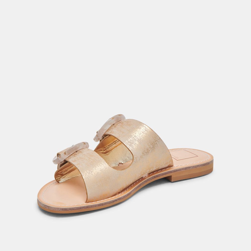 Dolce Vita Secily Nubuck Women Sandals Light Gold | US-981703HCI