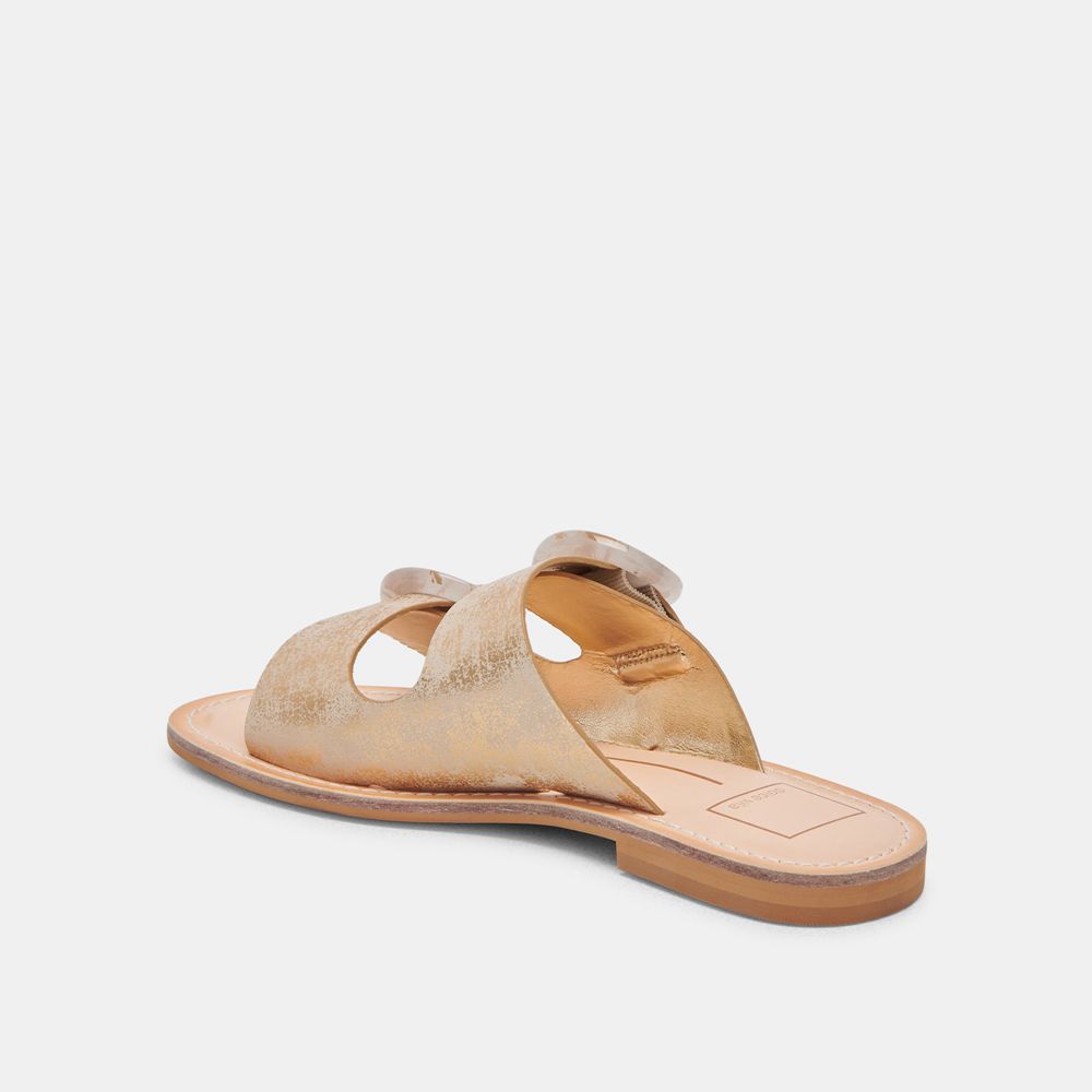 Dolce Vita Secily Nubuck Women Sandals Light Gold | US-981703HCI