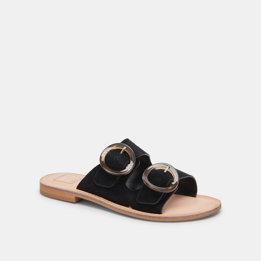 Dolce Vita Secily Suede Women Sandals Black | US-680341MBN