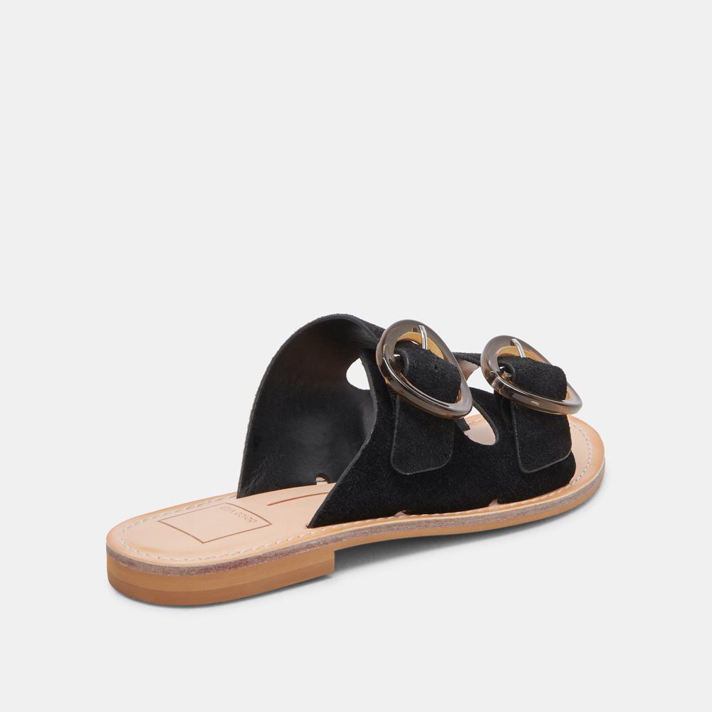 Dolce Vita Secily Suede Women Sandals Black | US-680341MBN