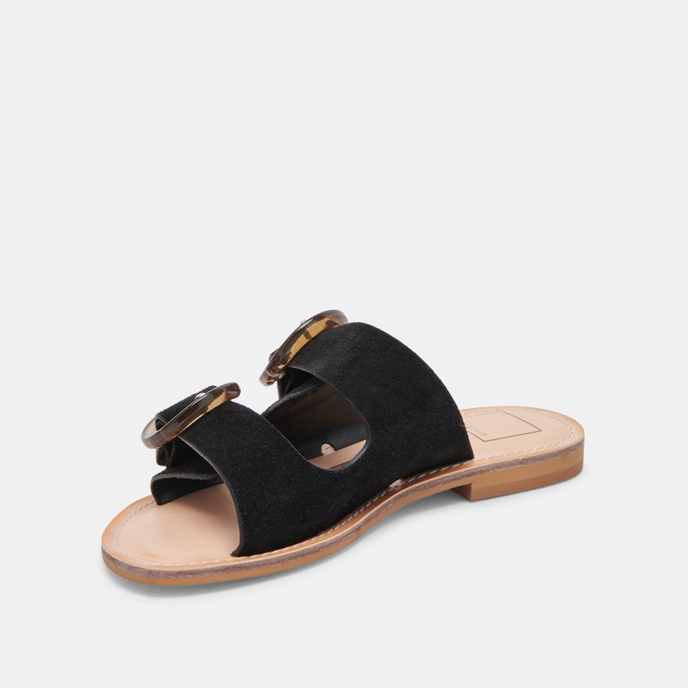 Dolce Vita Secily Suede Women Sandals Black | US-680341MBN