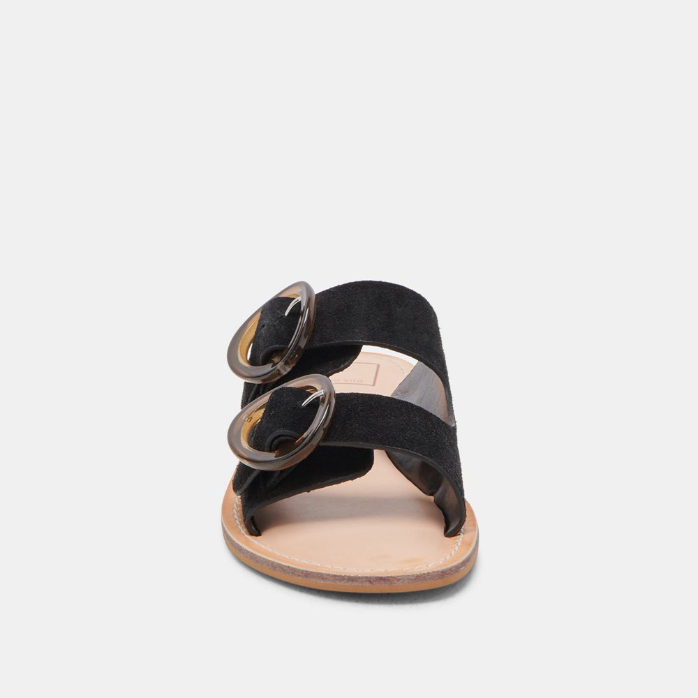 Dolce Vita Secily Suede Women Sandals Black | US-680341MBN