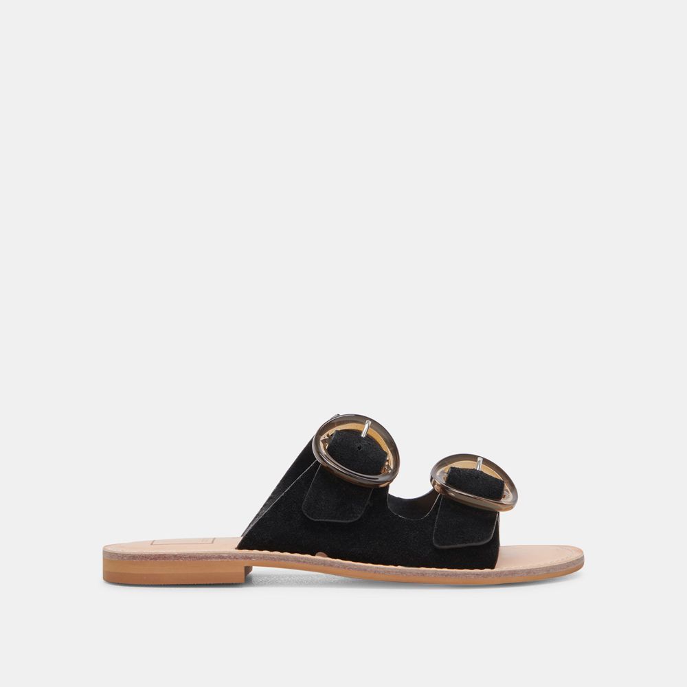 Dolce Vita Secily Suede Women Sandals Black | US-680341MBN