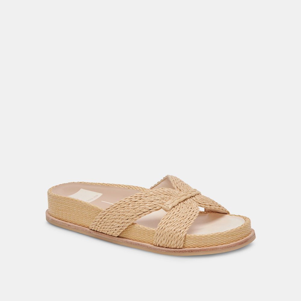 Dolce Vita Selda Raffia Women Sandals Light Brown | US-095276ISK