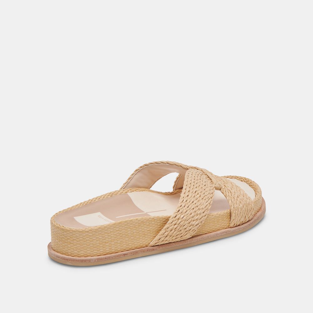 Dolce Vita Selda Raffia Women Sandals Light Brown | US-095276ISK