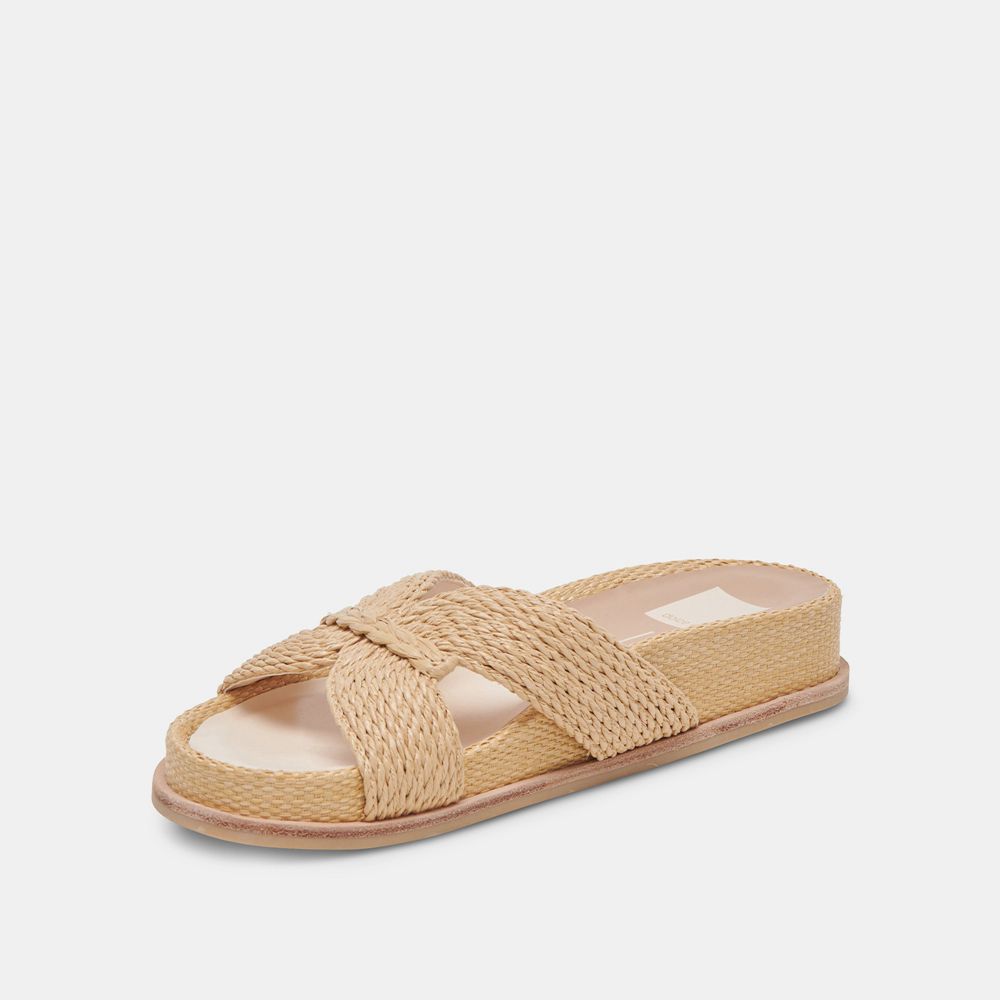 Dolce Vita Selda Raffia Women Sandals Light Brown | US-095276ISK