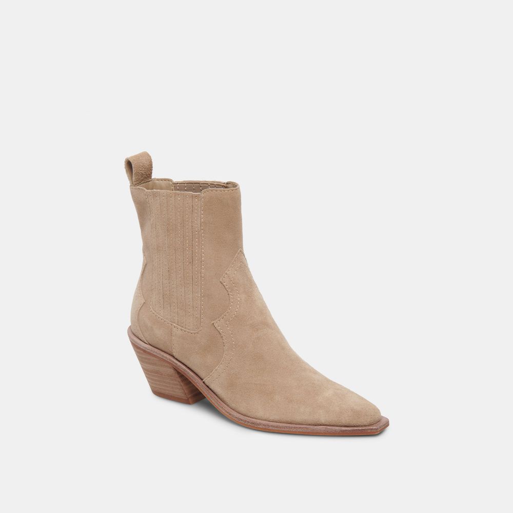 Dolce Vita Senna Suede Women Booties Beige | US-429571UVY