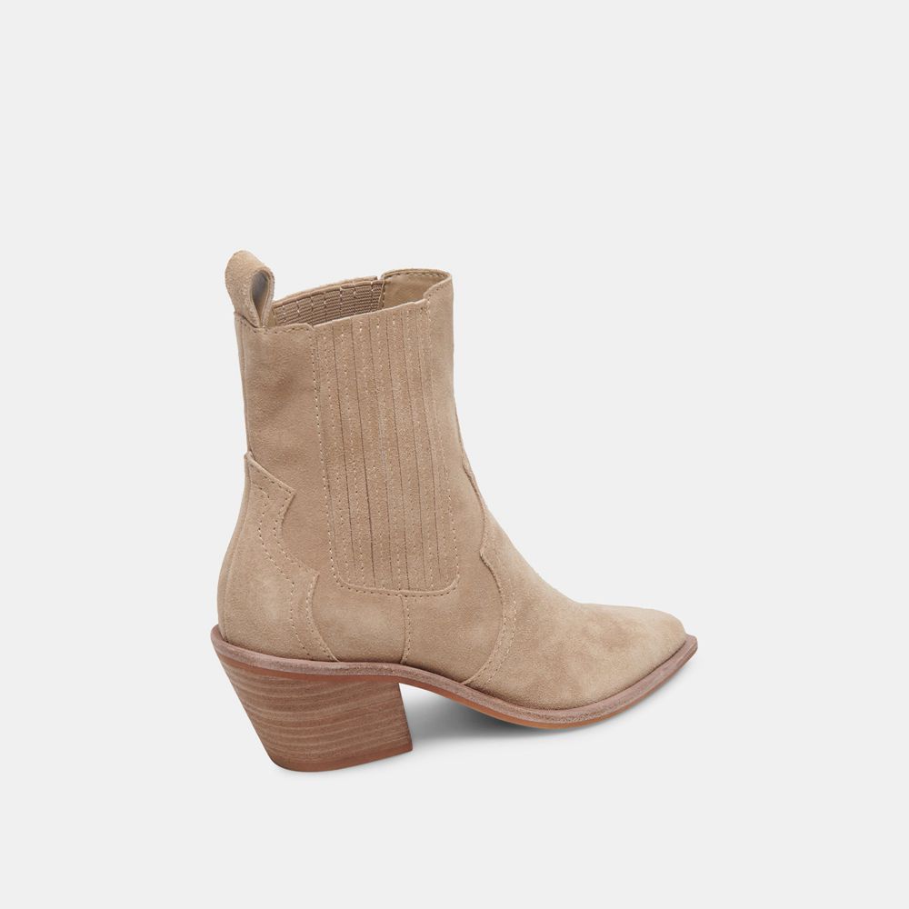 Dolce Vita Senna Suede Women Booties Beige | US-429571UVY