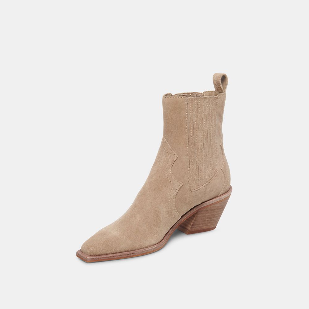 Dolce Vita Senna Suede Women Booties Beige | US-429571UVY