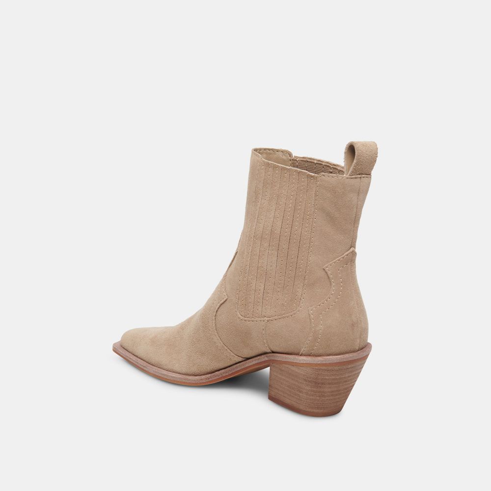 Dolce Vita Senna Suede Women Booties Beige | US-429571UVY