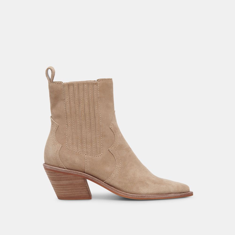 Dolce Vita Senna Suede Women Booties Beige | US-429571UVY