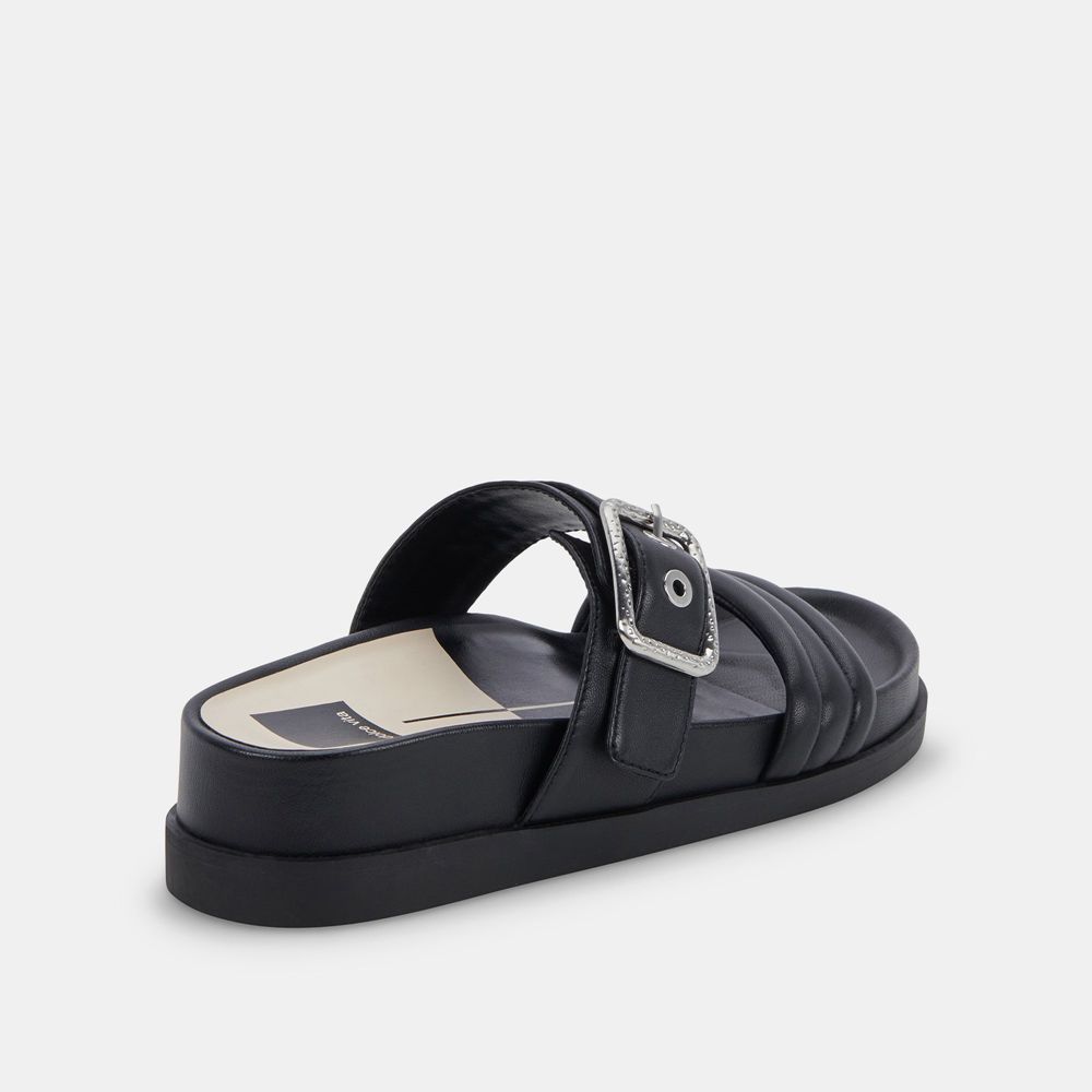 Dolce Vita Shaila Leather Women Sandals Black | US-876415JLX