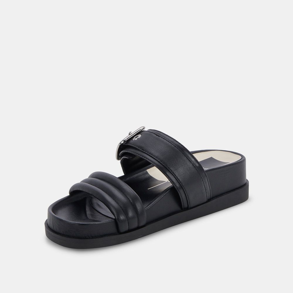 Dolce Vita Shaila Leather Women Sandals Black | US-876415JLX