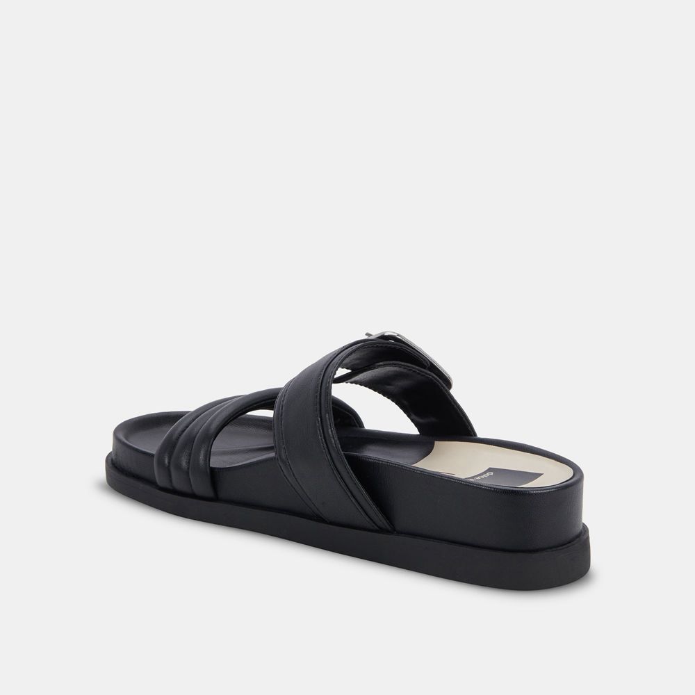 Dolce Vita Shaila Leather Women Sandals Black | US-876415JLX