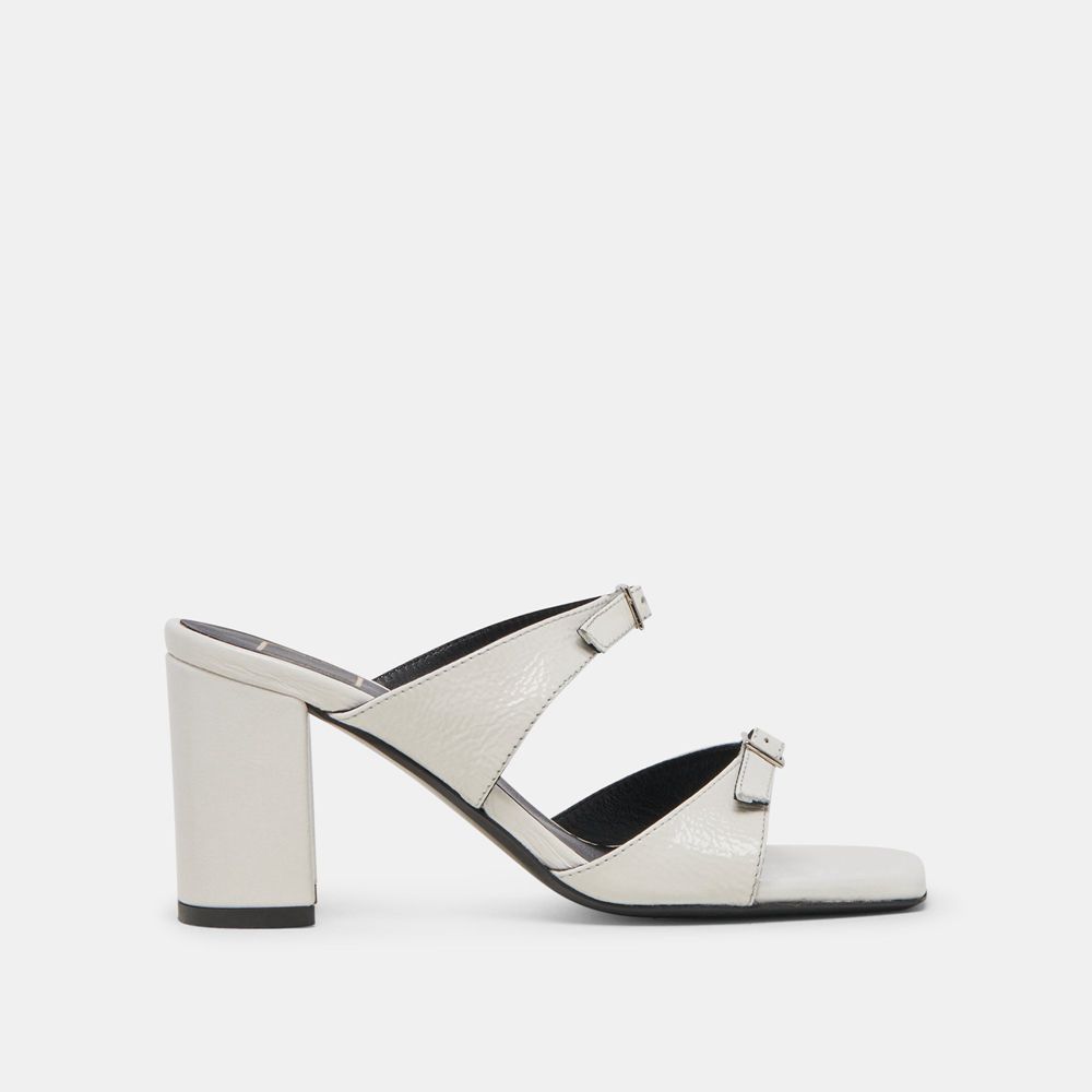 Dolce Vita Shane Crinkle Patent Women Heels White | US-639075VFJ