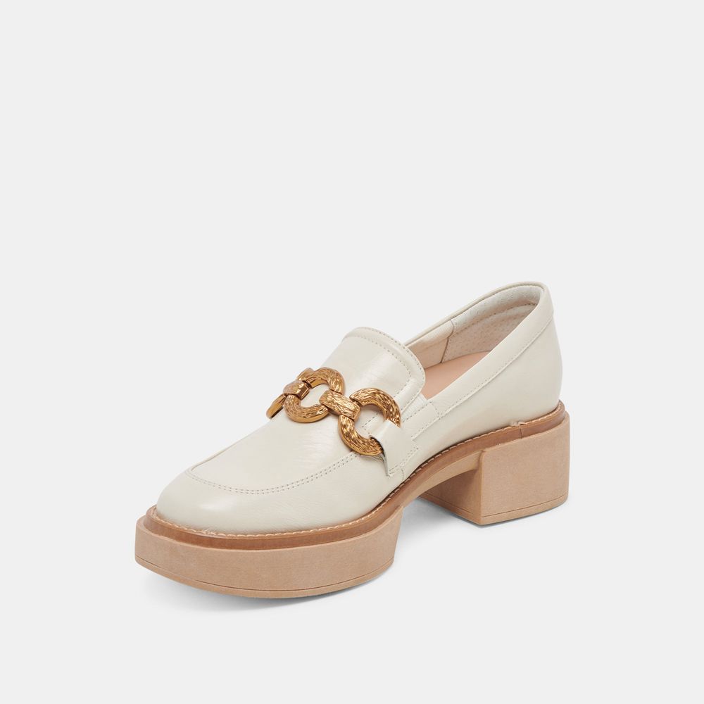 Dolce Vita Sheena Crinkle Patent Women Loafers Cream | US-503617QZW