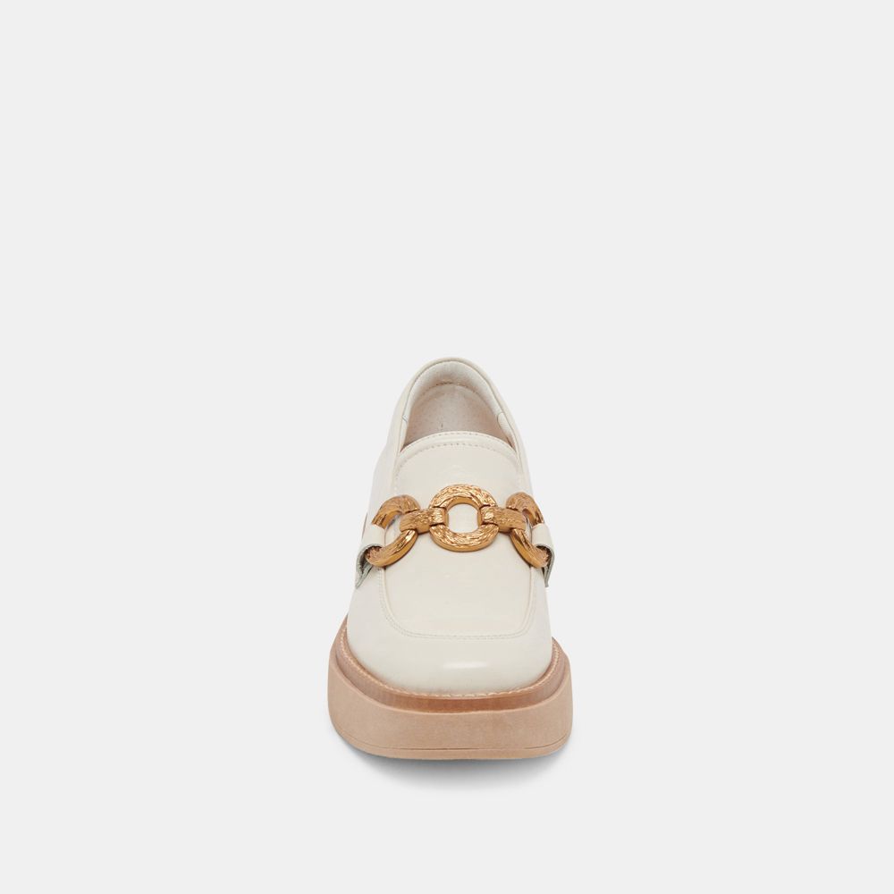 Dolce Vita Sheena Crinkle Patent Women Loafers Cream | US-503617QZW