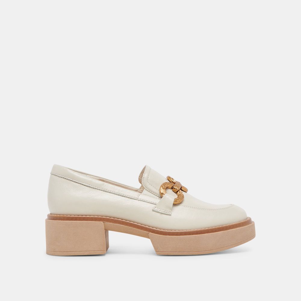 Dolce Vita Sheena Crinkle Patent Women Loafers Cream | US-503617QZW