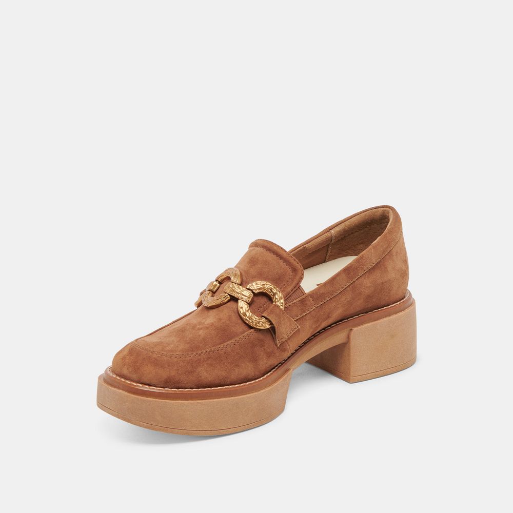 Dolce Vita Sheena Suede Women Loafers Brown | US-792048GJN