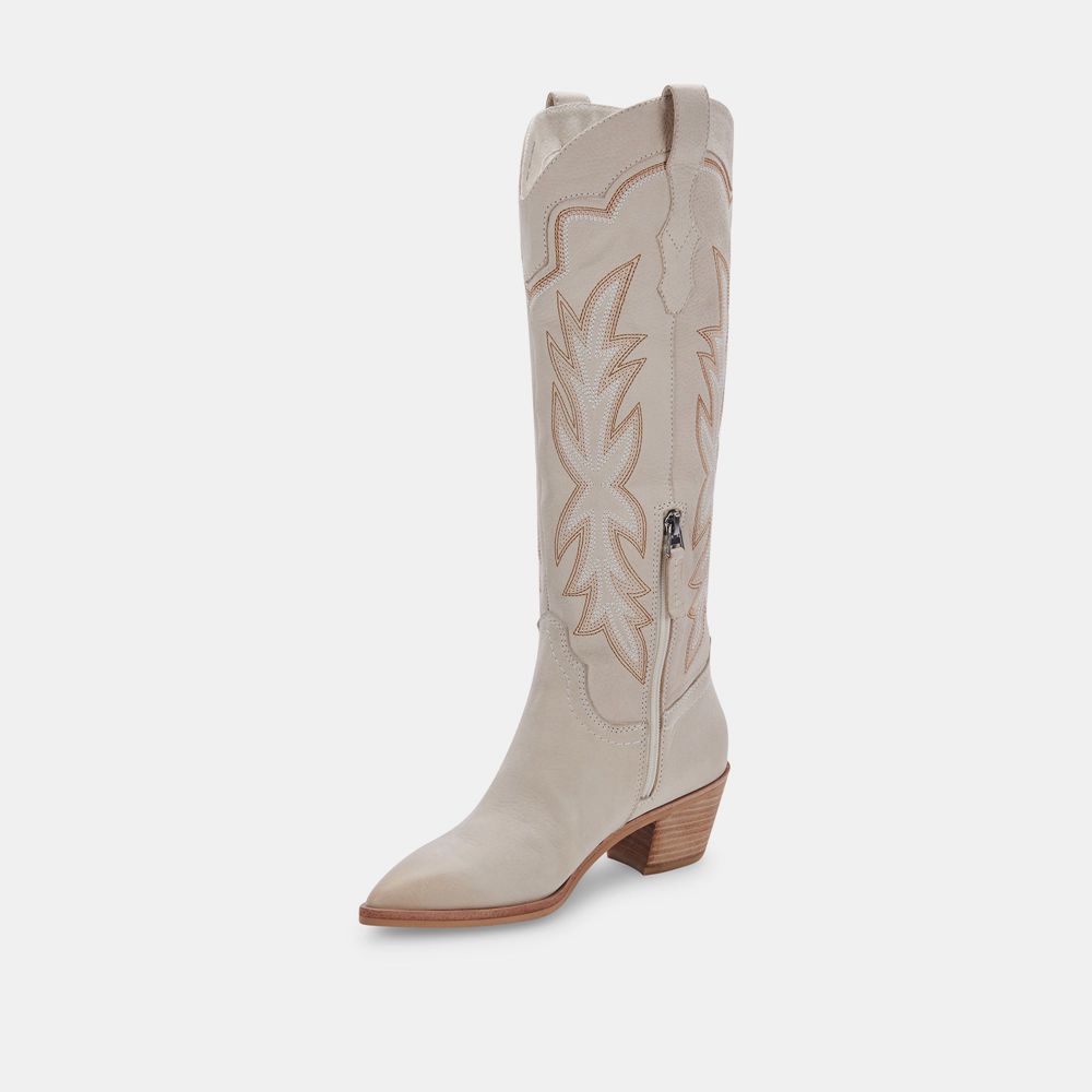 Dolce Vita Shiren Nubuck Women Western Boots Light Grey | US-206847HVU