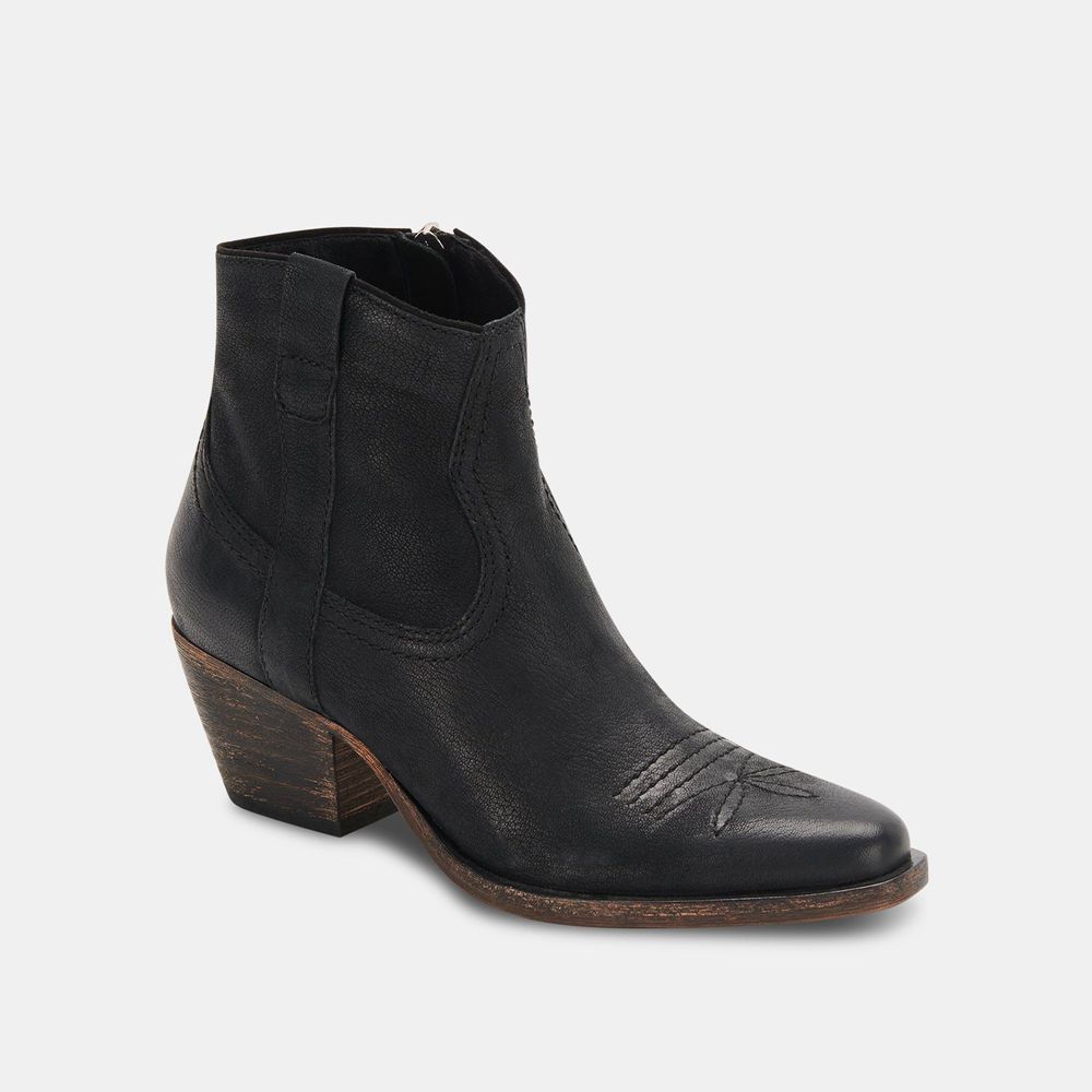 Dolce Vita Silma Leather Women Western Boots Black | US-835729TPL