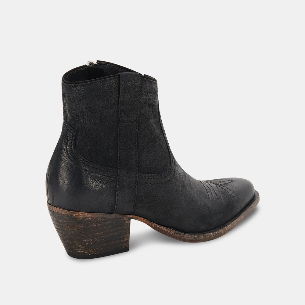 Dolce Vita Silma Leather Women Western Boots Black | US-835729TPL