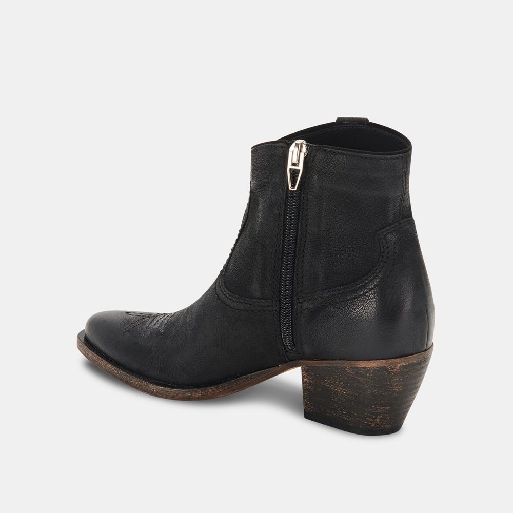 Dolce Vita Silma Leather Women Western Boots Black | US-835729TPL