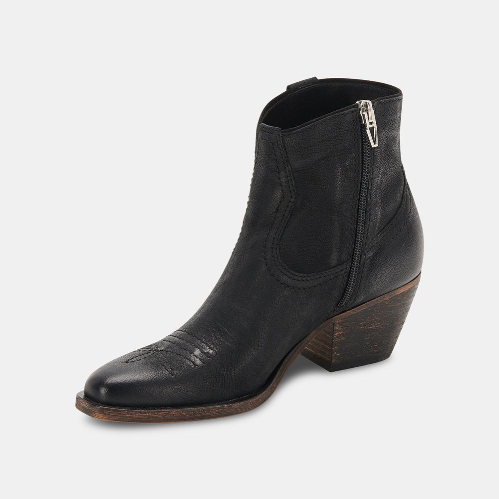 Dolce Vita Silma Leather Women Western Boots Black | US-835729TPL