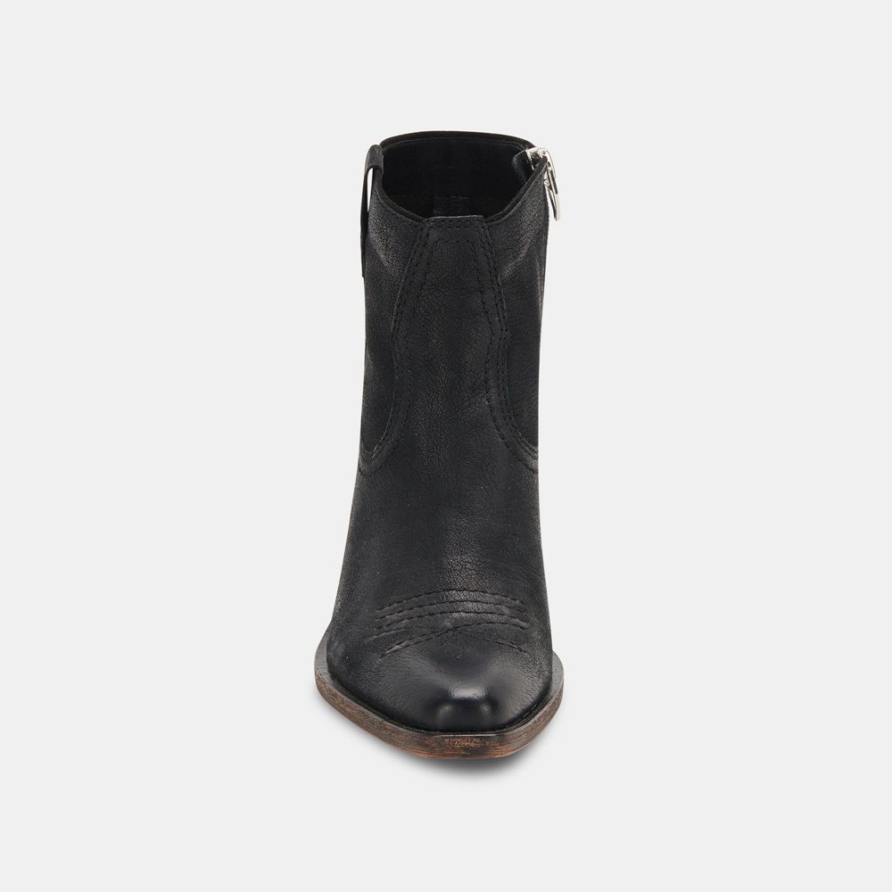 Dolce Vita Silma Leather Women Western Boots Black | US-835729TPL