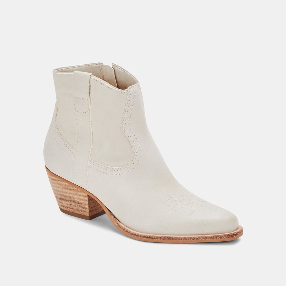 Dolce Vita Silma Nubuck Women Western Boots Cream | US-839476EOU