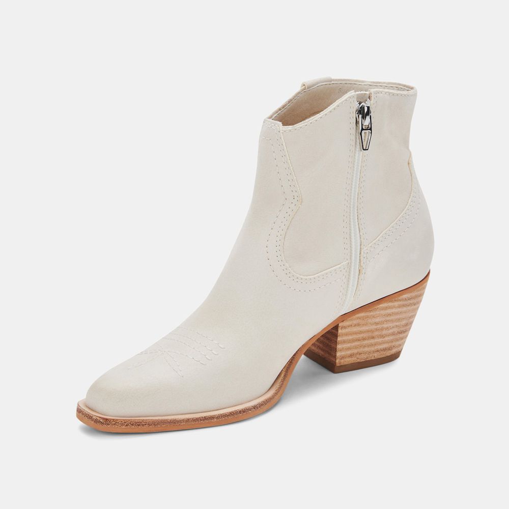 Dolce Vita Silma Nubuck Women Western Boots Cream | US-839476EOU