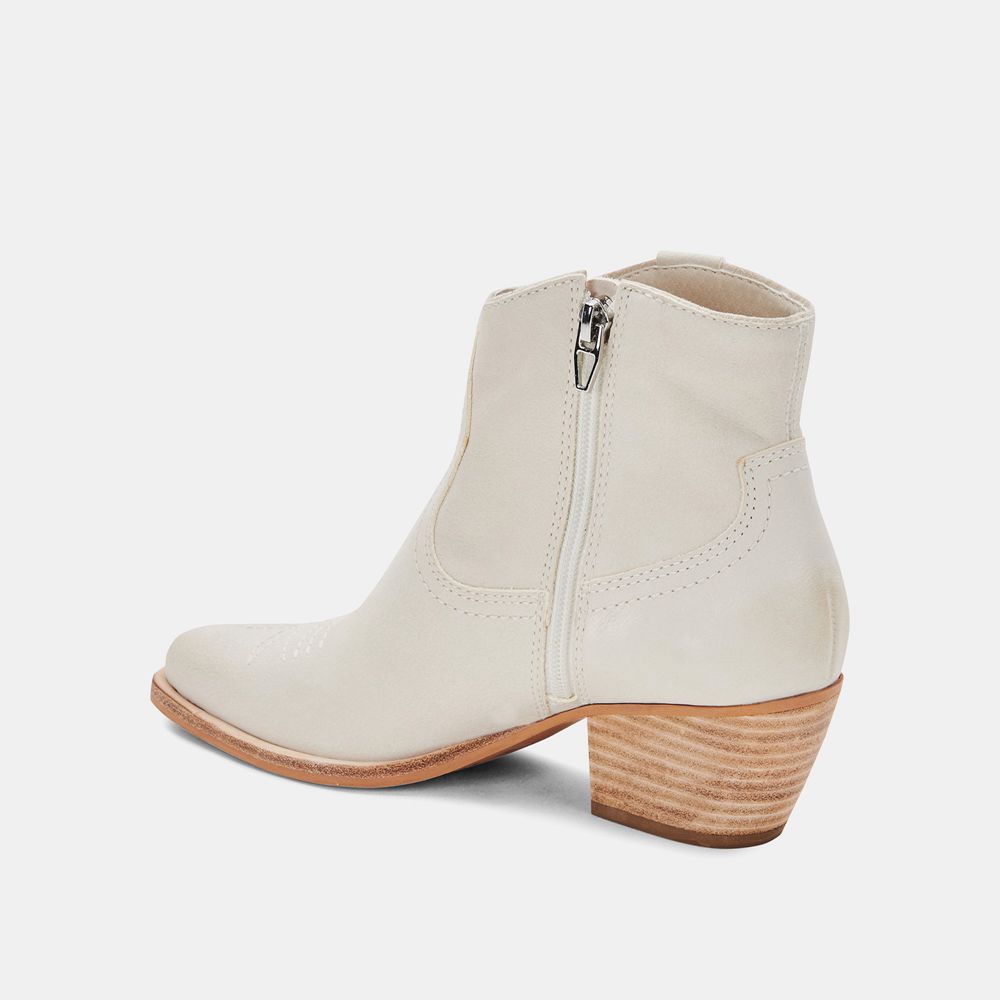 Dolce Vita Silma Nubuck Women Western Boots Cream | US-839476EOU