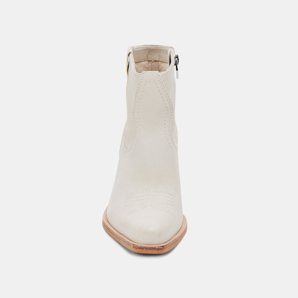 Dolce Vita Silma Nubuck Women Western Boots Cream | US-839476EOU