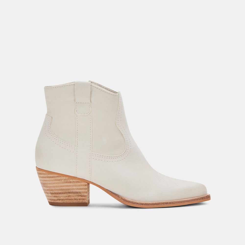 Dolce Vita Silma Nubuck Women Western Boots Cream | US-839476EOU