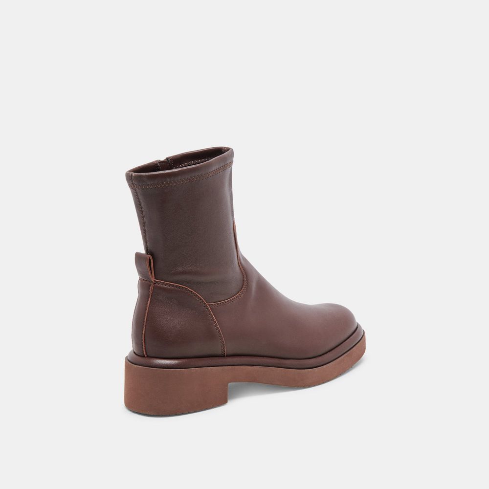 Dolce Vita Simaya H2O Leather Women Boots Dark Brown | US-832651DNX