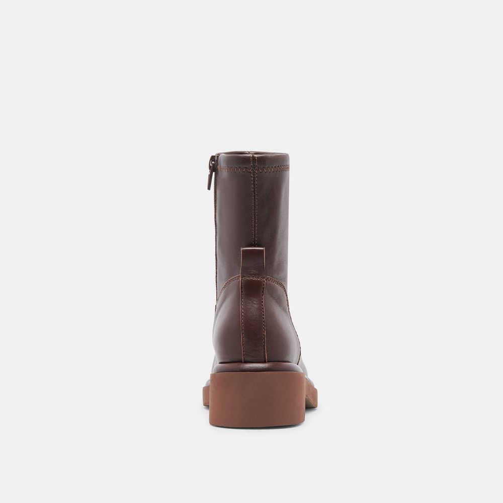 Dolce Vita Simaya H2O Leather Women Boots Dark Brown | US-832651DNX