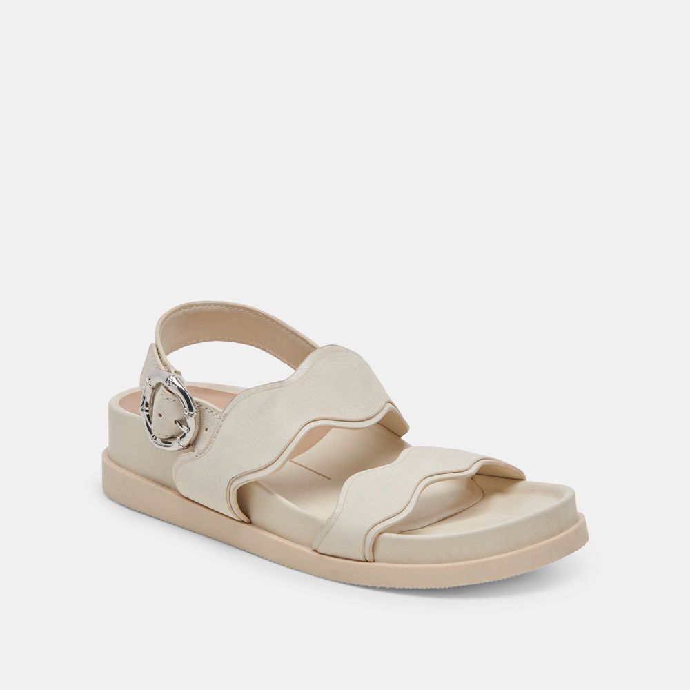 Dolce Vita Sindy Nubuck Women Sandals Cream | US-981340DHG