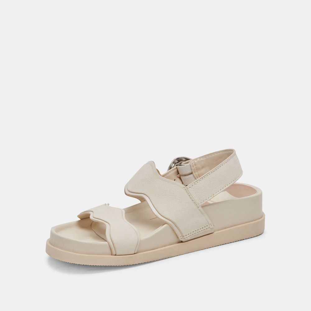 Dolce Vita Sindy Nubuck Women Sandals Cream | US-981340DHG