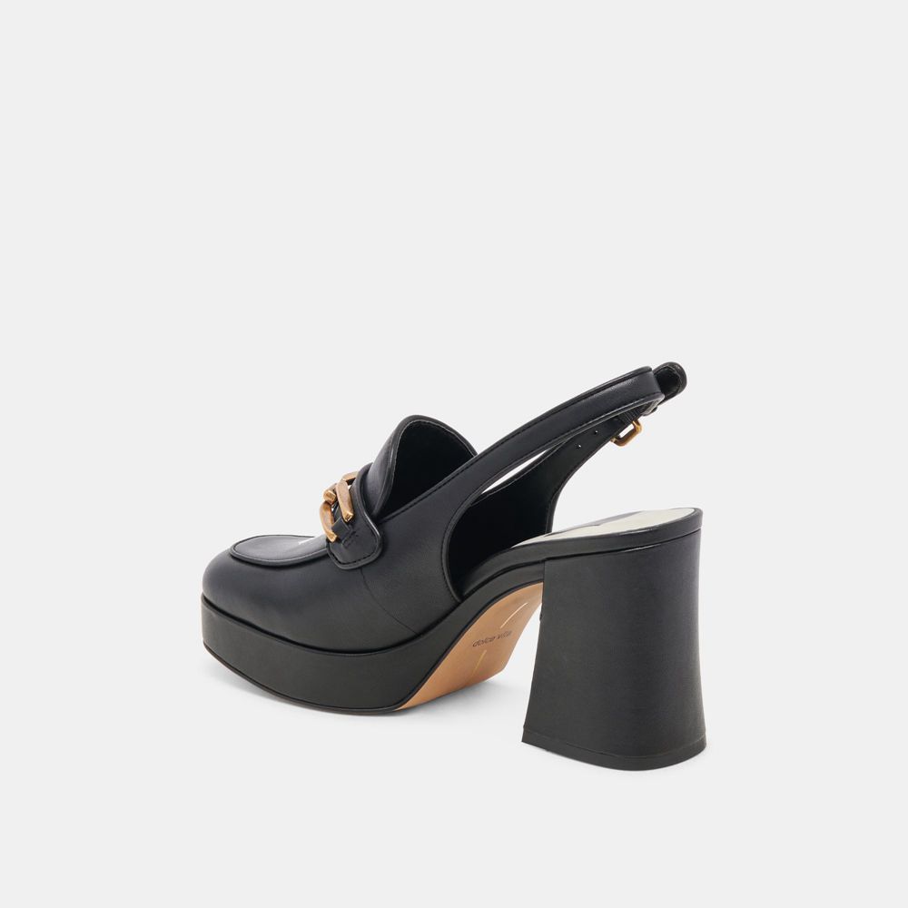 Dolce Vita Sirus Leather Women Heels Black | US-395106JHW