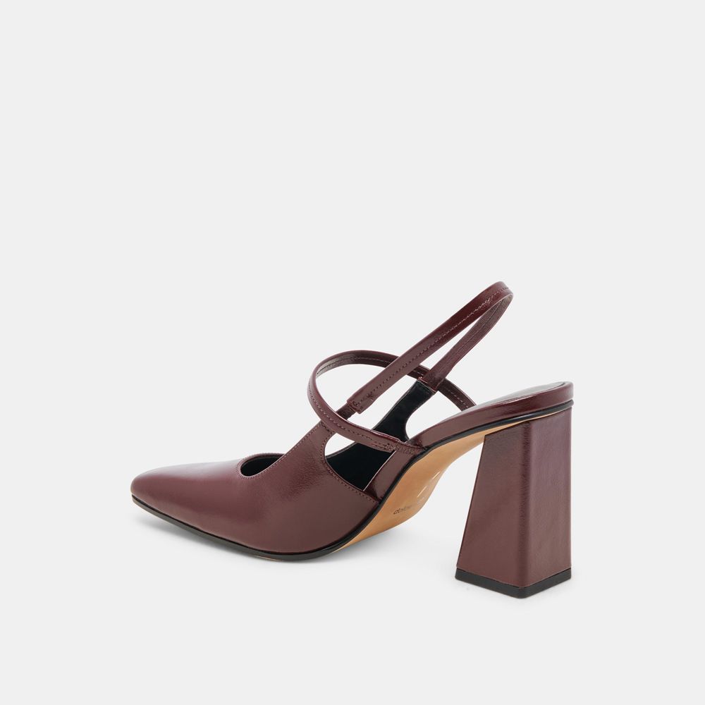 Dolce Vita Soyer Crinkle Patent Women Heels Burgundy | US-598361OYZ