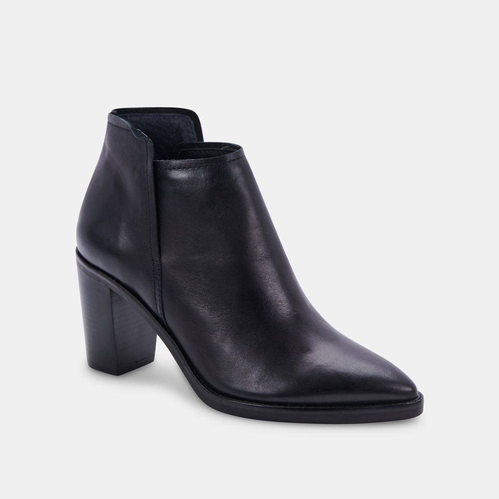 Dolce Vita Spade Leather Women Booties Black | US-234896DPG