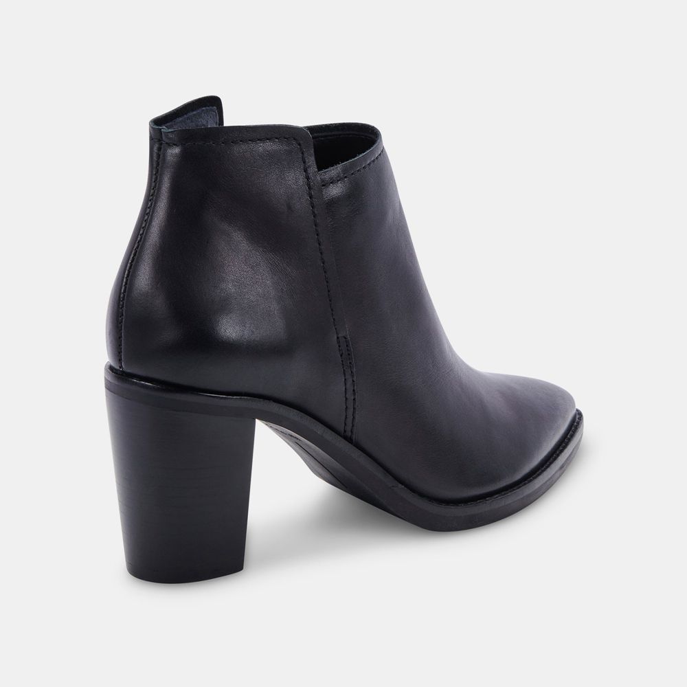 Dolce Vita Spade Leather Women Booties Black | US-234896DPG